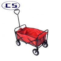 Hot selling good quality folding utility cart steel frame garden wagon